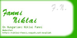 fanni niklai business card
